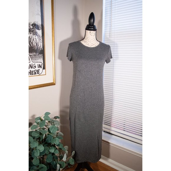 Gray T-Shirt Dress Antistar Comfortable Stretchy Material - Picture 2 of 3